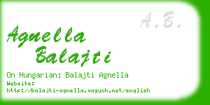 agnella balajti business card